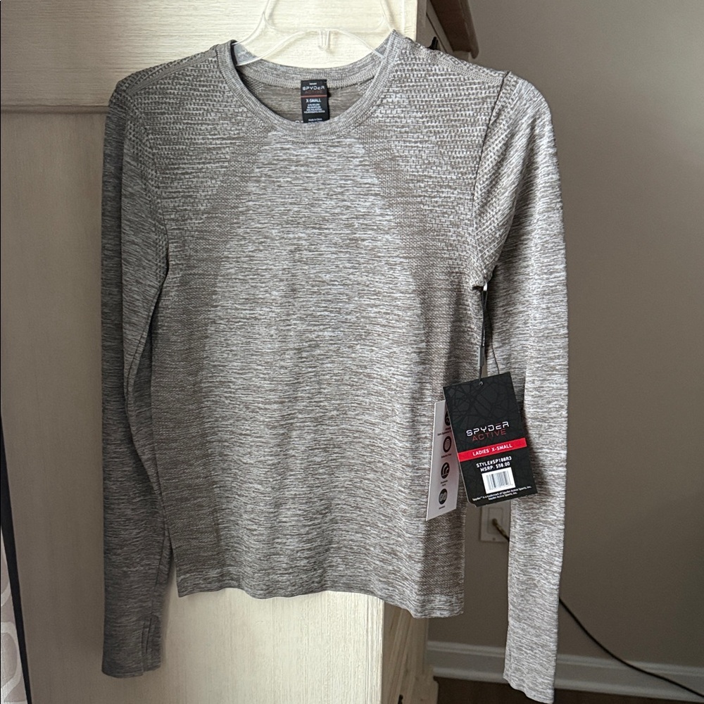 Spyder Active Heathered Brow Long Sleeve Compression Shirt
